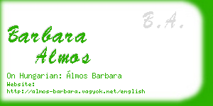 barbara almos business card