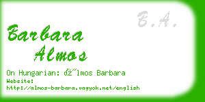 barbara almos business card